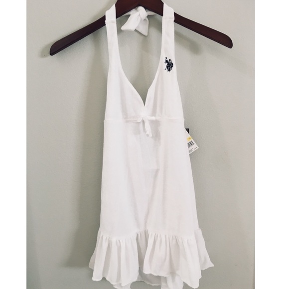 girls white halter dress